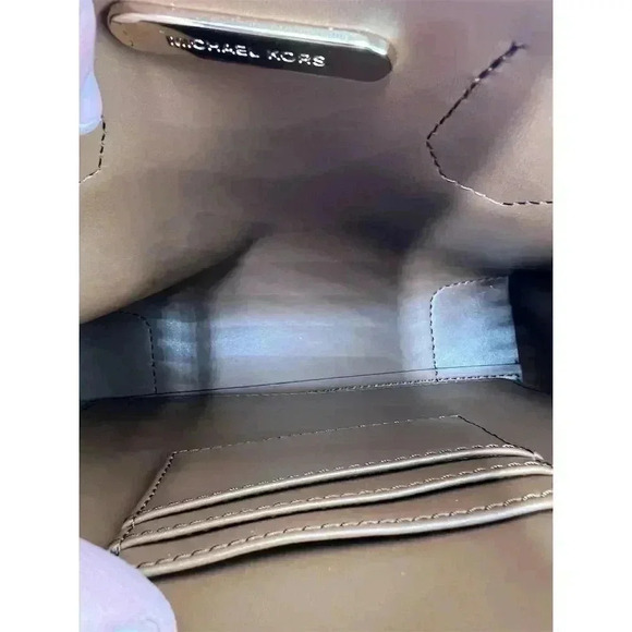 Michael Kors Mercer Medium Brown Leather Crossbody Satchel Bag - Picture 11 of 15